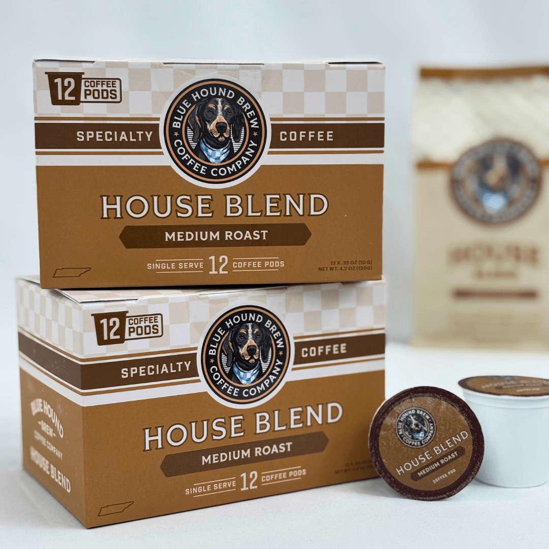 House Blend Single Serve Coffee Pods - Medium Roast Coffee - Blue Hound Brew