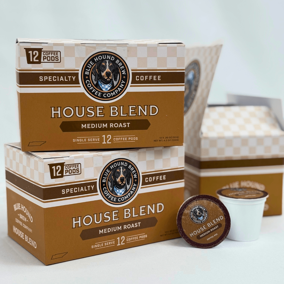 House Blend Single Serve Coffee Pods - Medium Roast Coffee - Blue Hound Brew
