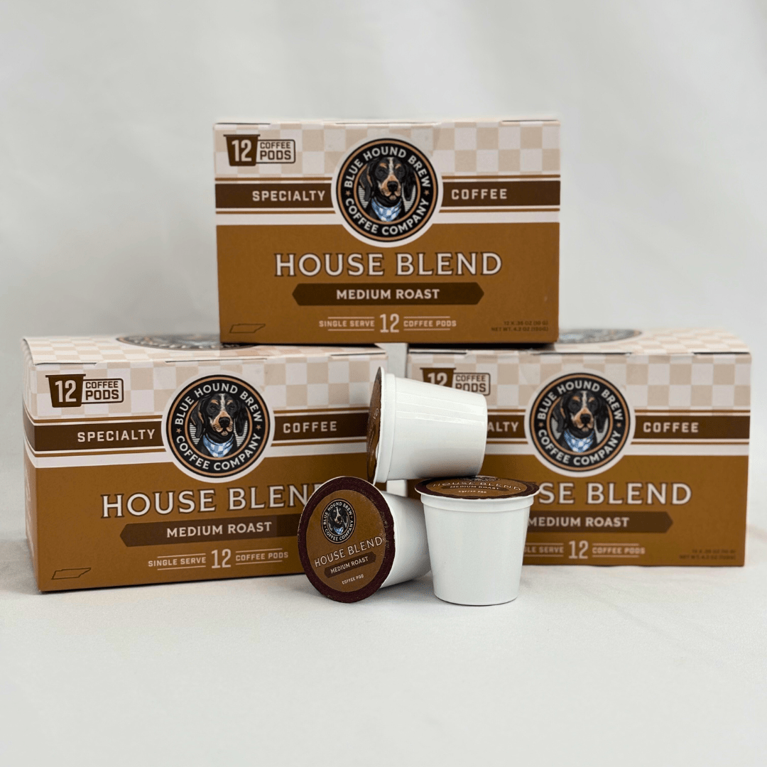 House Blend Single Serve Coffee Pods - Medium Roast Coffee - Blue Hound Brew