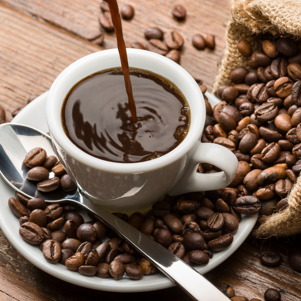 Blue Hound Brew Coffee Being Poured in a Mug