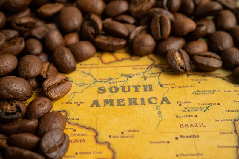 coffee beans around South America