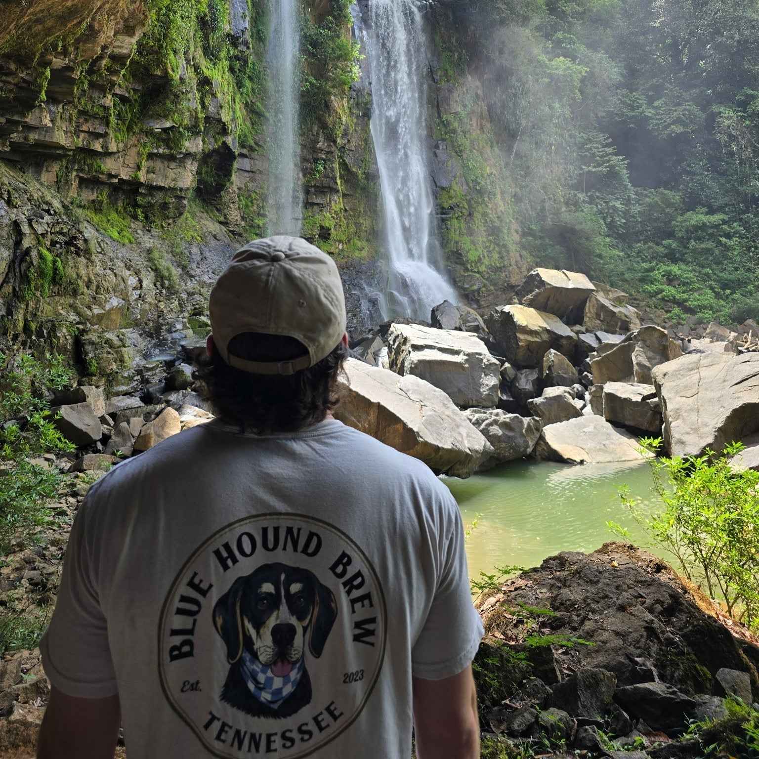 Blue Hound Brew Comfort Colors Pocket Tee - Vintage Logo (Color)