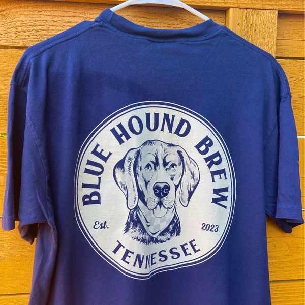 blue hound brew t-shirt