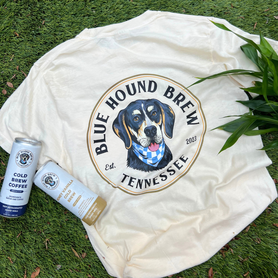 Blue Hound Brew Comfort Colors Pocket Tee - Vintage Logo (Color)