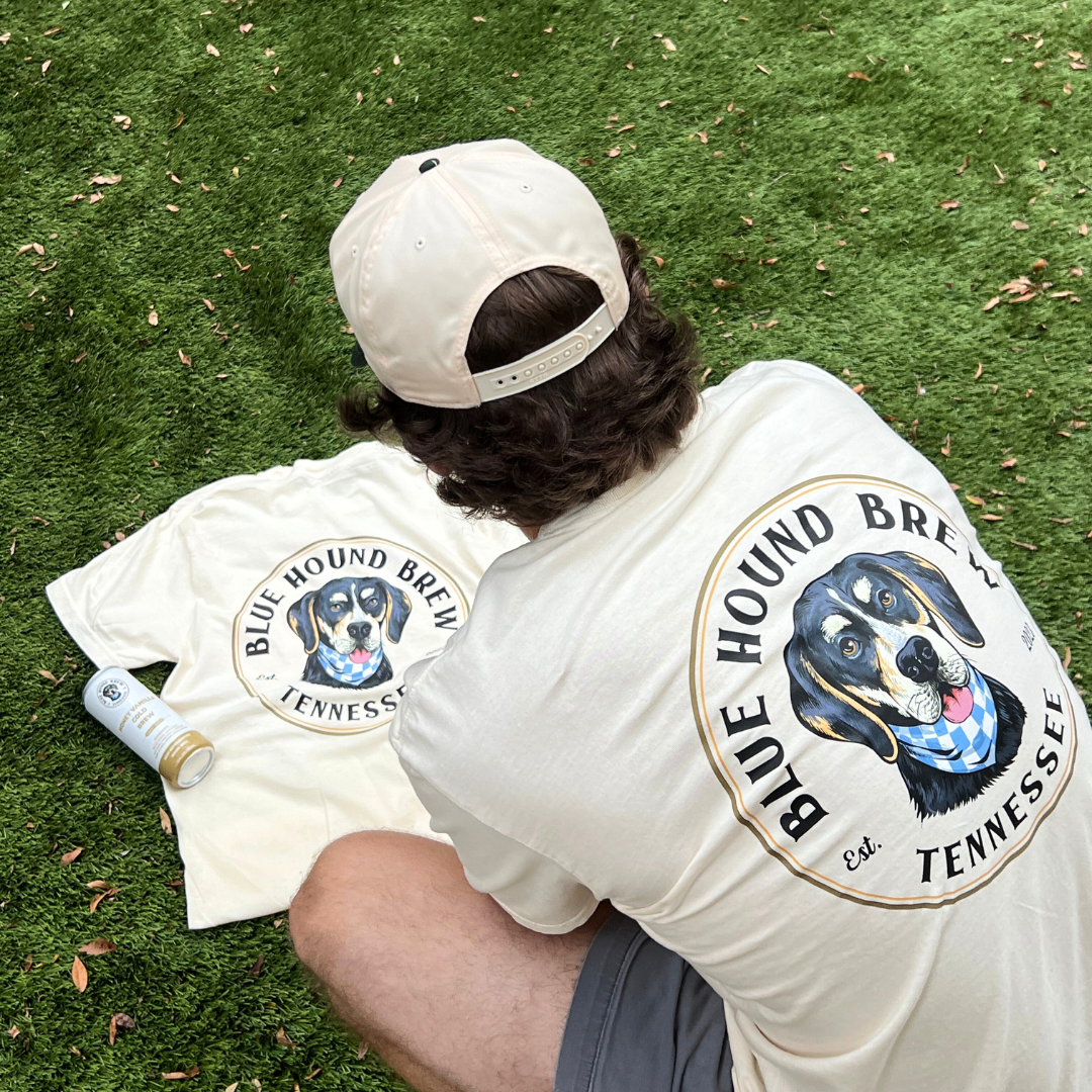 Blue Hound Brew Comfort Colors Pocket Tee - Vintage Logo (Color)