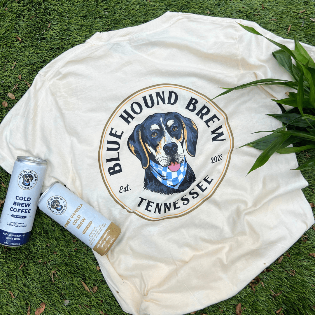Blue Hound Brew Comfort Colors Pocket Tee - Vintage Logo (Color) - Blue Hound Brew