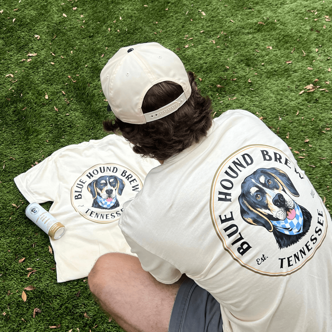 Blue Hound Brew Comfort Colors Pocket Tee - Vintage Logo (Color) - Blue Hound Brew