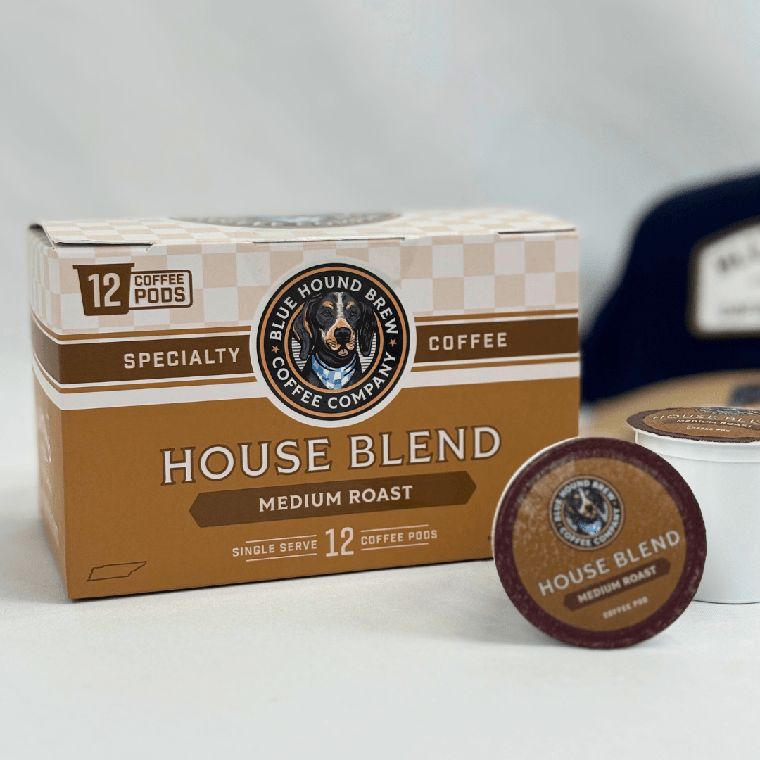 House Blend Single Serve Coffee Pods - Medium Roast Coffee - Blue Hound Brew